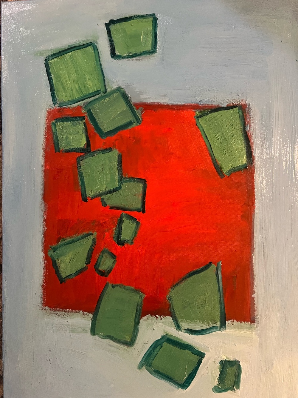 Floating Against Red Cloth